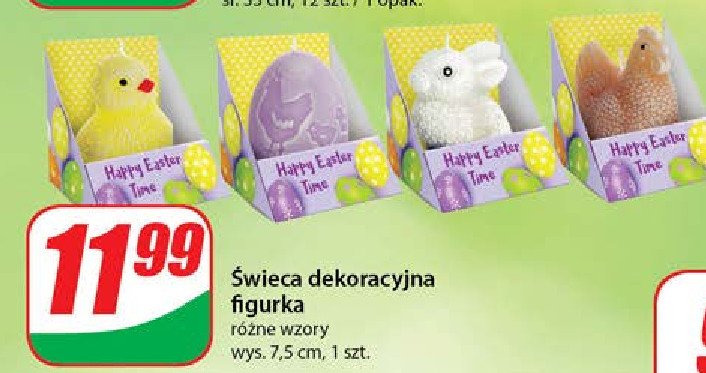 Świeca dekoracyjna figurka zajączek promocja w Dino