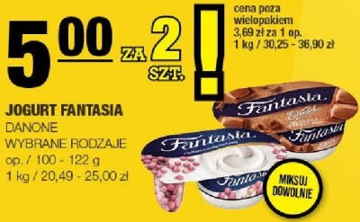 Jogurt Fantasia Danone wybrane rodzaje promocja w SPAR