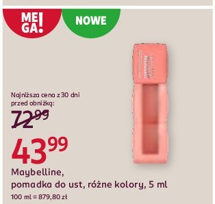 Pomadka baby tee Maybelline super stay teddy tint promocja