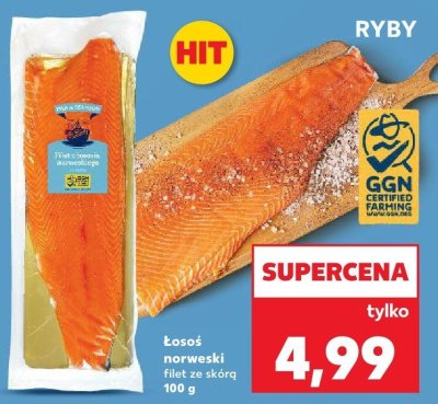 Łosoś norweski filet ze skórą promocja w Kaufland
