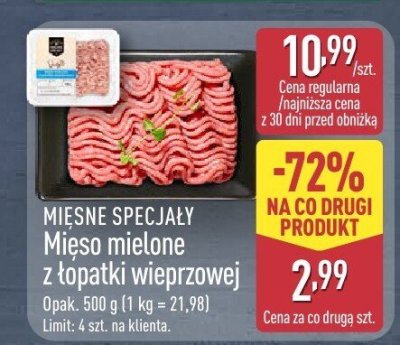 Mięso mielone z łopatki wieprzowej promocja w Aldi