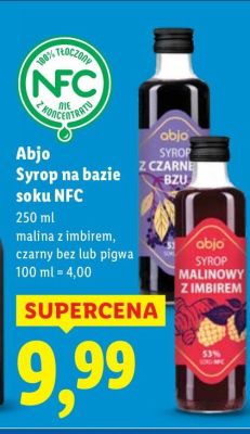 Syrop na bazie soku NFC  czarny bez  promocja w Lidl