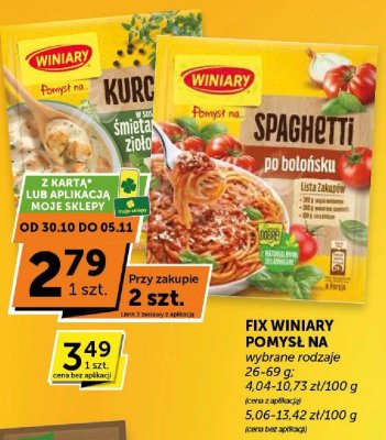 Fix Winiary Pomysł na Spaghetti po bolońsku promocja w Groszek