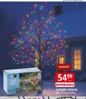 Lampki solarne 480 LED, różne kolory promocja w Leclerc