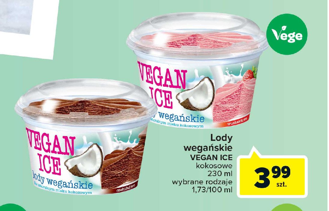 Lody wegańskie truskawkowe Ice mastry vegan ice promocja