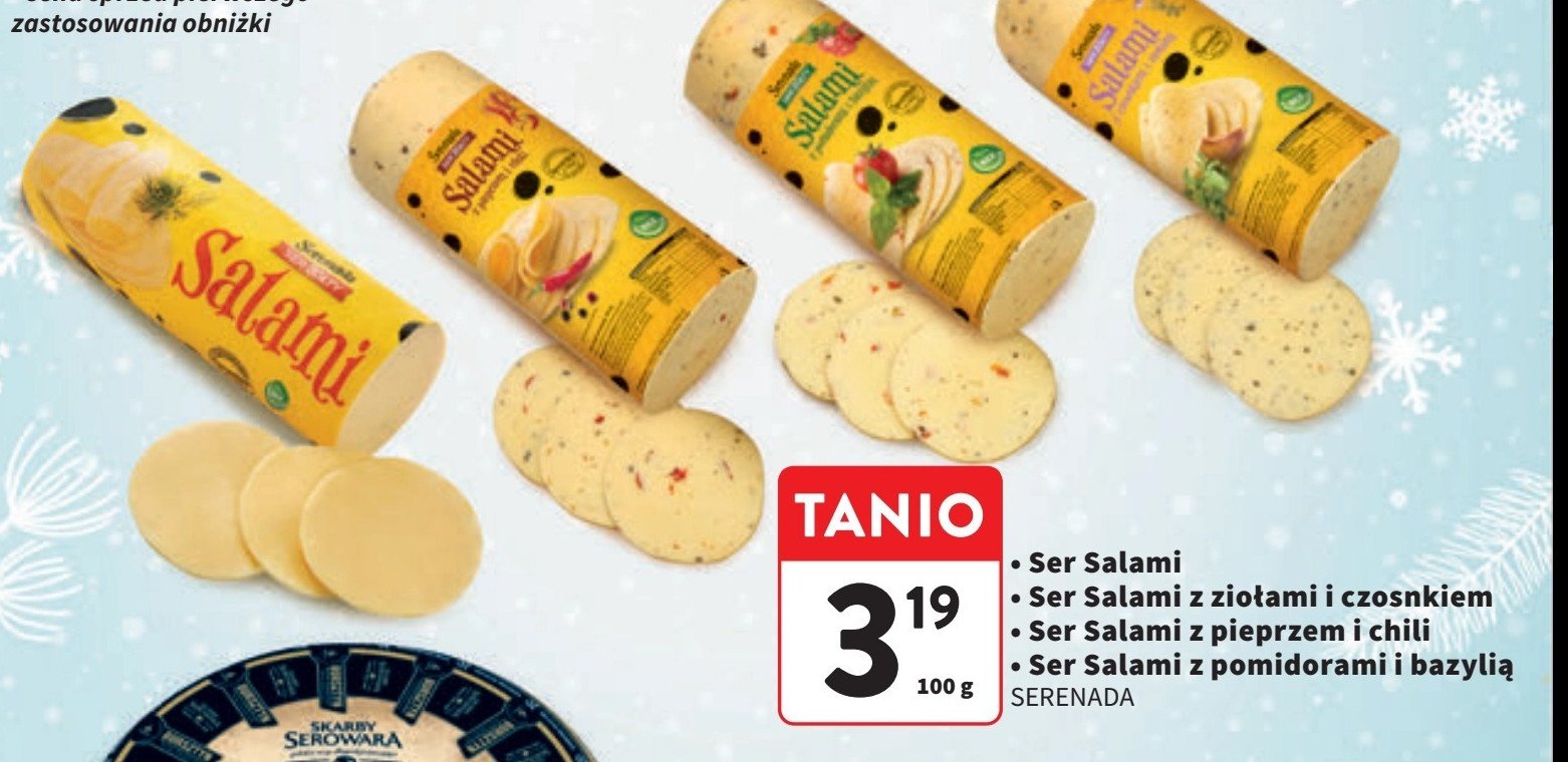 Ser z pomidorami i bazylią Serenada salami promocja w Intermarche