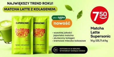 Matcha Latte Supersonic z kolagenem promocja w Żabka