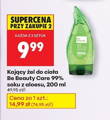 Kojący żel do ciała 99% soku z aloesu, 200 ml promocja w Biedronka
