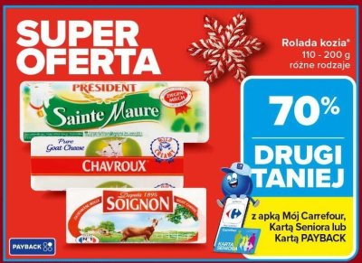 Rolada kozia różne rodzaje 110-200 g promocja w Carrefour Market