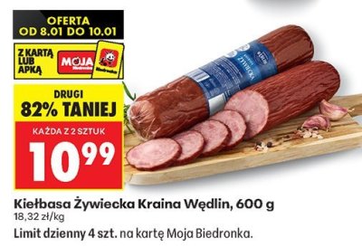 Kiełbasa Żywiecka Kraina Wędlin, 600g promocja w Biedronka