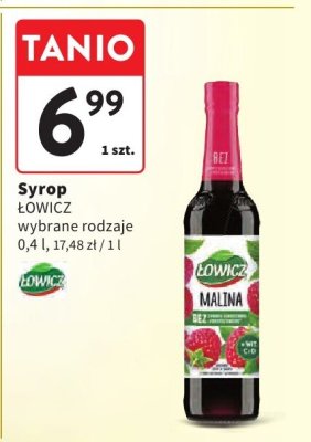 Syrop ŁOWICZ Malina promocja w Intermarche