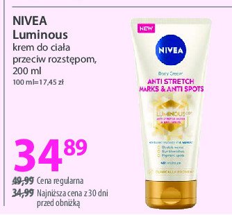 Balsam do ciała Nivea luminous 630 promocja w Hebe