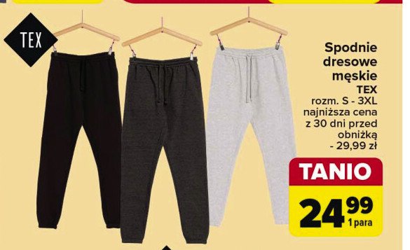 Spodnie dresowe m臋skie Tex promocja