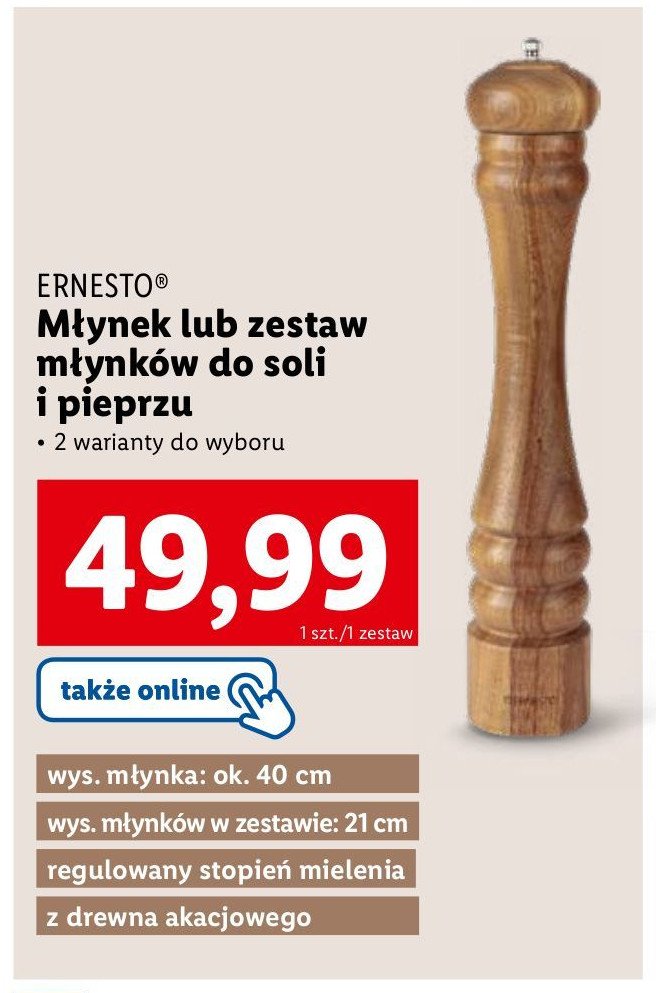 Młynki do soli i pieprzu Ernesto promocja