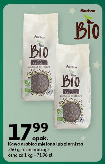 Kawa 100% arabica Auchan bio promocja