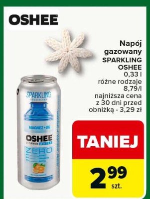 Napój gazowany Sparkling Oshee 0,33 l różne rodzaje promocja w Carrefour Market