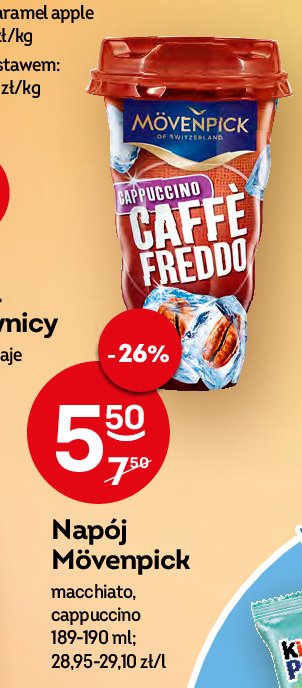 Napój na bazie kawy cappuccino MOVENPICK CAFFE FREDDO promocja