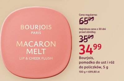 Pomadka do ust i róż do policzków Bourjois, 5 g promocja w Rossmann