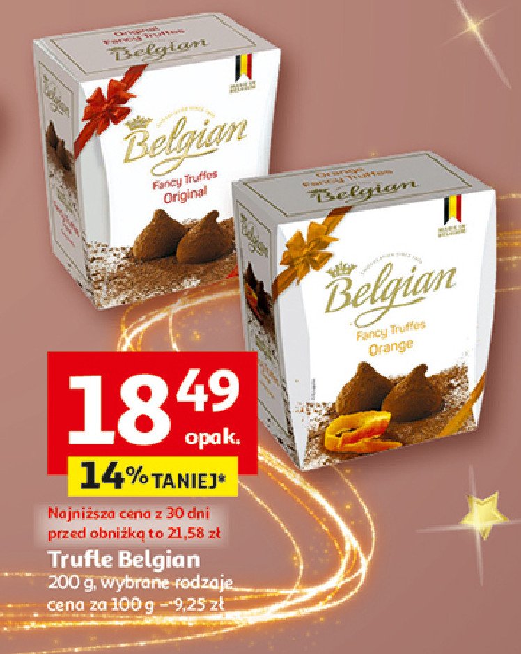 Praliny truflowe z nadzieniem kakaowym Belgian style promocja w Auchan