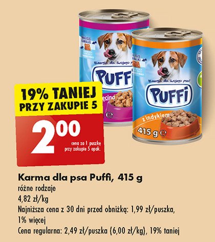 Karma dla psa z indykiem Puffi promocja