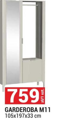 Garderoba M11 105x197x33 cm promocja w Merkury Market