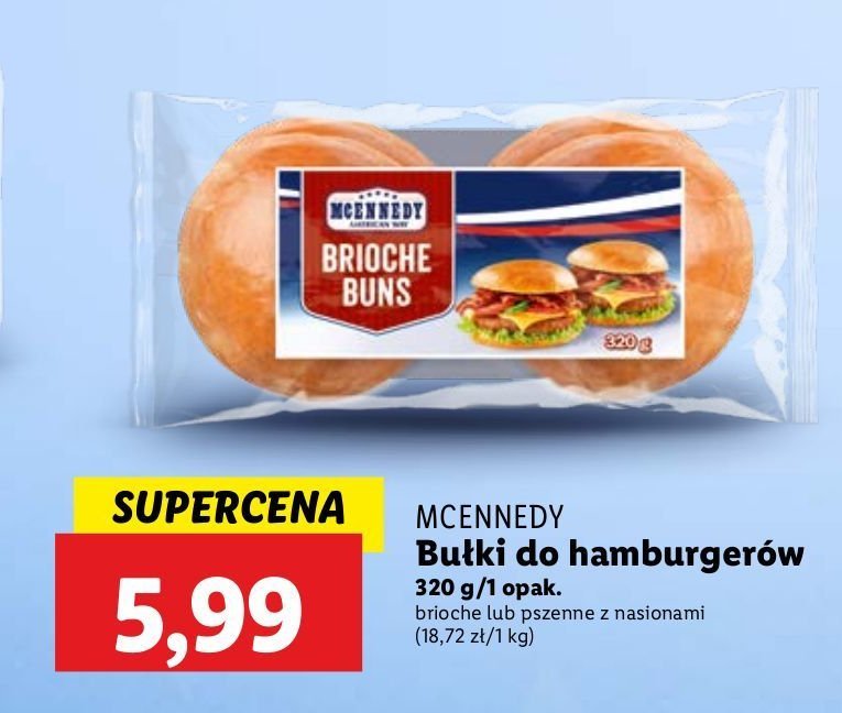 Bułki hamburgerowe pszenne Mcennedy promocja