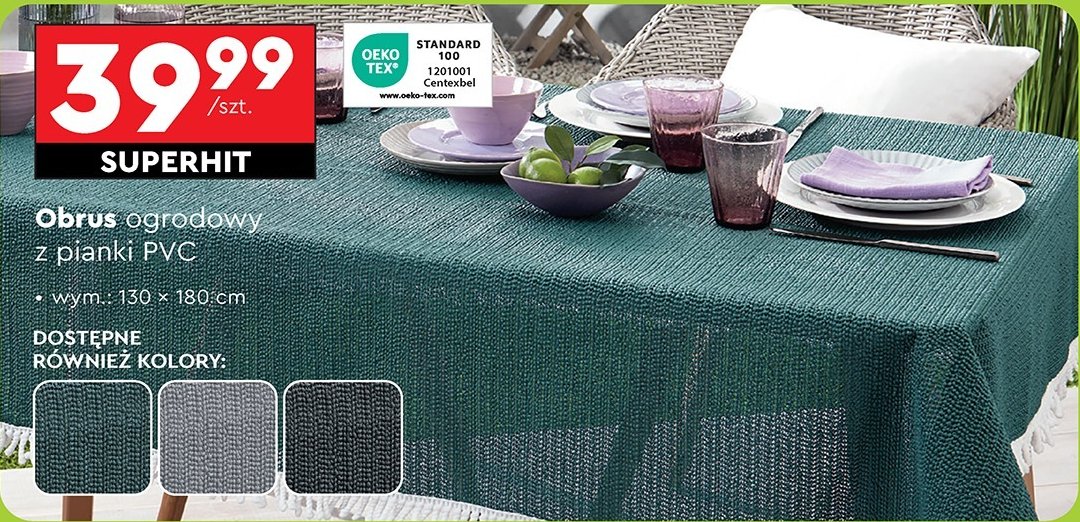 Obrus ogrodowy 130 x 180 cm promocja