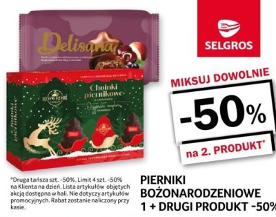 Pierniki bożonarodzeniowe miksuj dowolnie -50% na 2. produkt promocja w Selgros