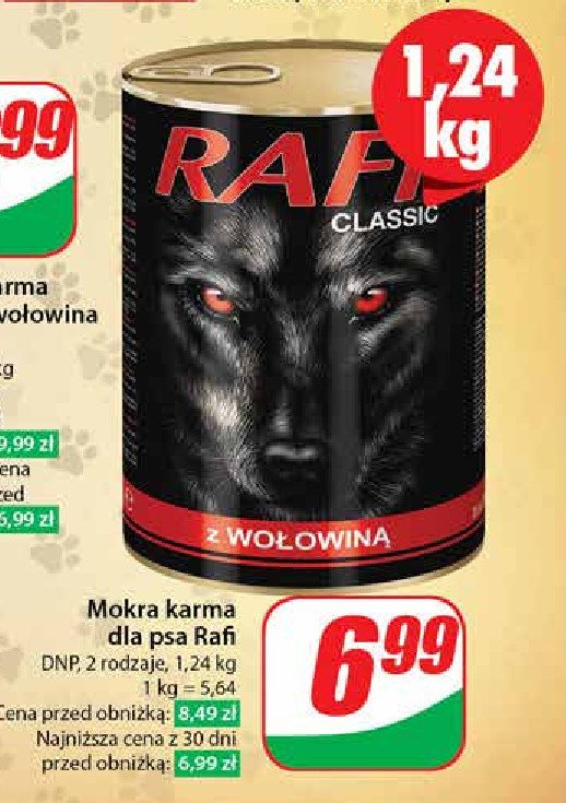 Karma dla psa z wołowiną Rafi classic promocja