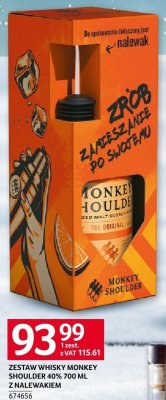 Zestaw whisky Monkey Shoulder 40% 700 ml z nalewkiem promocja w Selgros