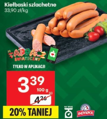 Kiełbaski szlachetne promocja w Delikatesy Centrum