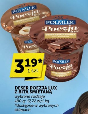 Deser Poezja Lux z bitą śmietaną promocja w Groszek