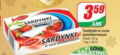 Sardynki w sosie pomidorowym Graal promocja