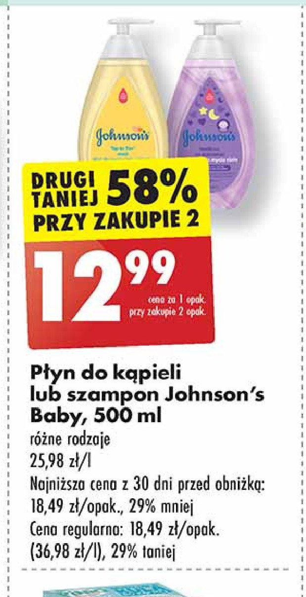 Szampon na dobranoc Johnson's promocja w Biedronka