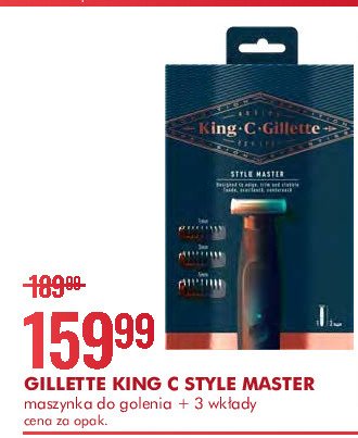 Maszynka do golenia + 3 wkłady Gillette king c style master promocja