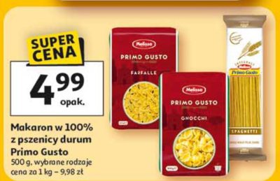 Makaron w 100% z pszenicy durum Primo Gusto, wybrane rodzaje promocja w Auchan