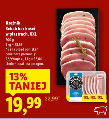 Schab bez kości w plastrach XXL Rzeźnik promocja w Lidl