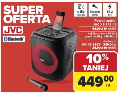 Power audio JVC XS-EP314B promocja w Carrefour
