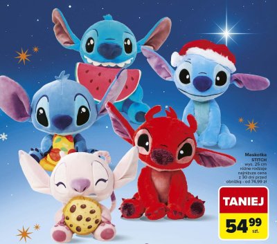 Maskotka Stitch różne rodzaje wys. 25 cm promocja w Carrefour