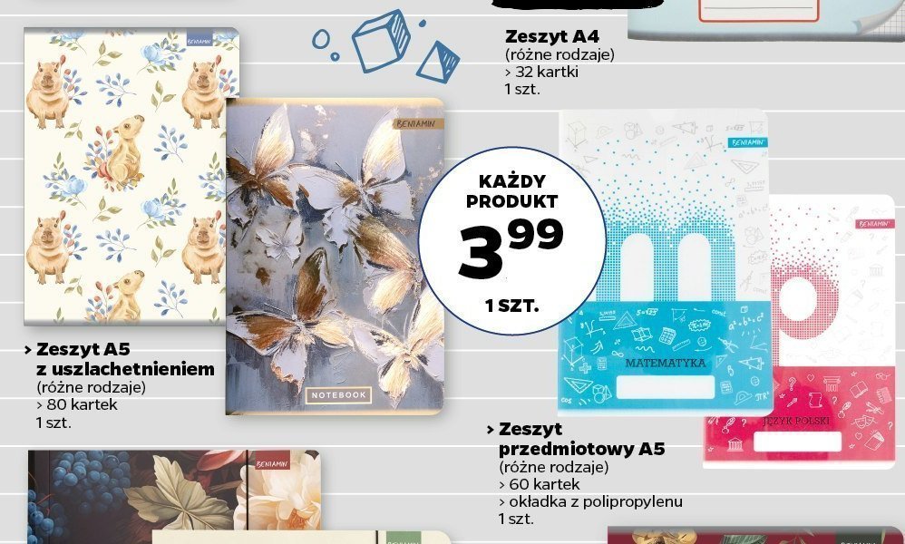 Zeszyt a5 80 kartkowy kratka Beniamin Beniamin mn promocja