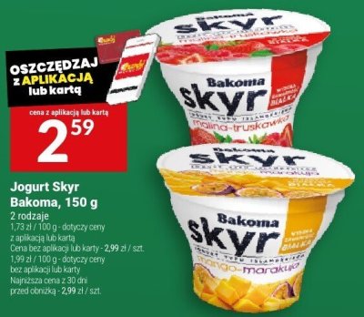Jogurt Skyr Bakoma, 150 g promocja w Twój Market