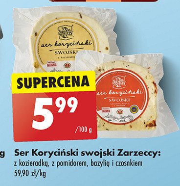 Ser koryciński swojski z pomidorem i bazylią Zarzeccy promocja