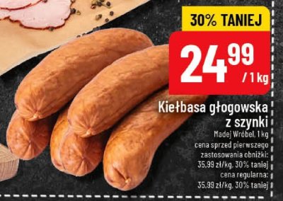 Kiełbasa głogowska z szynki Madej & wróbel promocja w POLOmarket