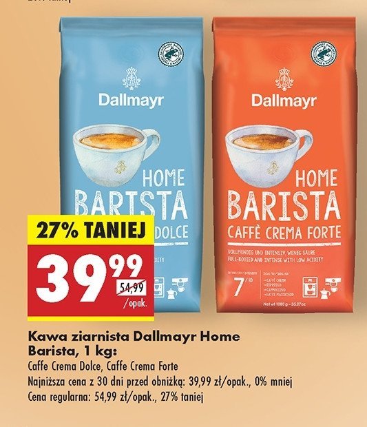 Kawa Dallmayr home barista caffe crema dolce promocja w Biedronka