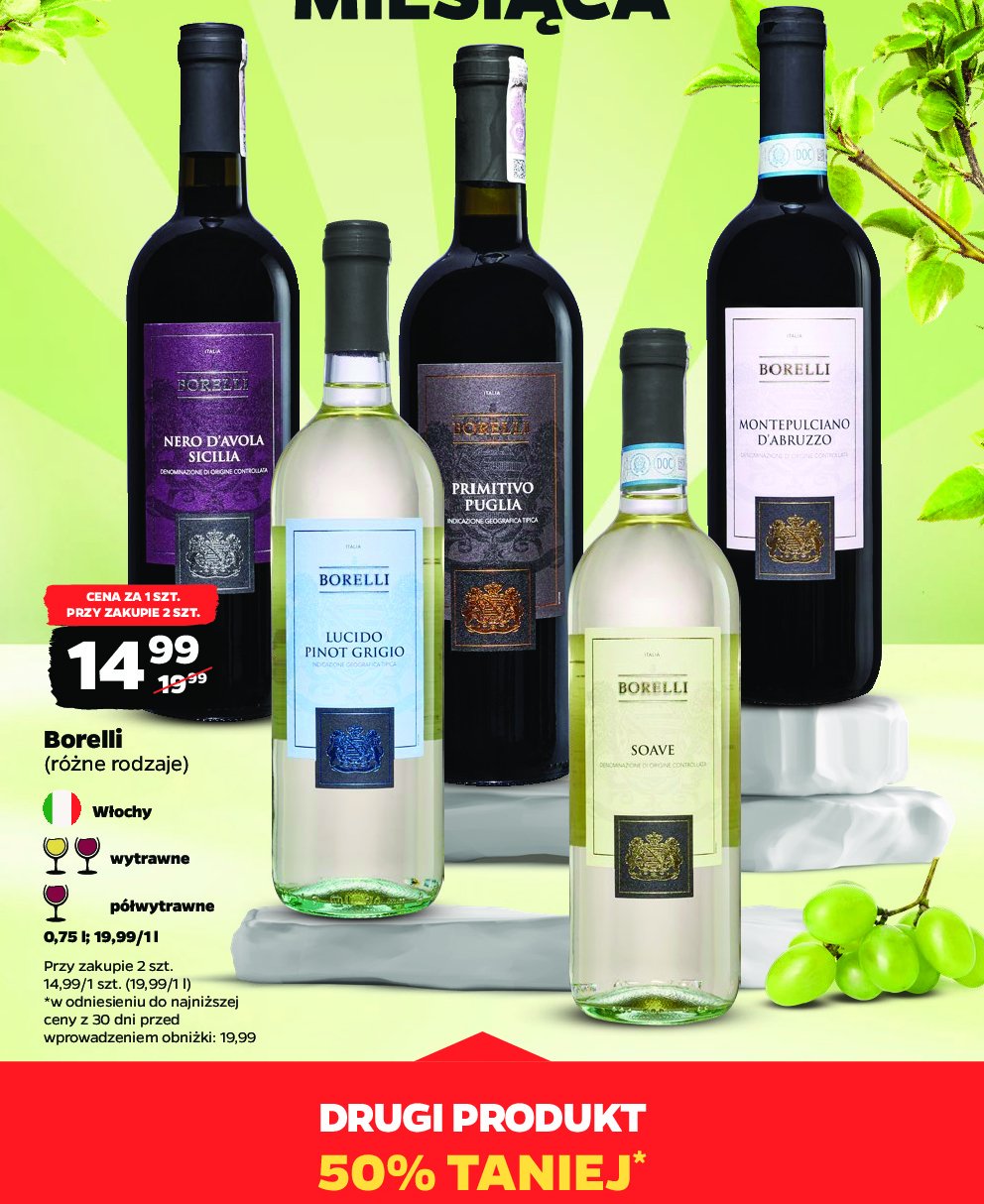 Wino Borelli lucido pinot grigio promocja w Netto