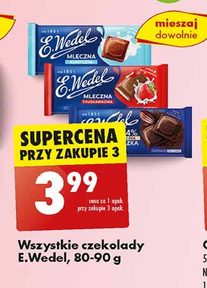 Czekolada gorzka klasyczna 64% E. wedel promocja