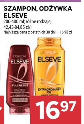 Szampon, odżywka Elseve różne rodzaje promocja w Stokrotka