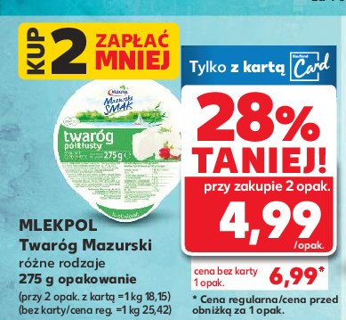 Twaróg tłusty Mlekpol mazurski smak promocja w Kaufland