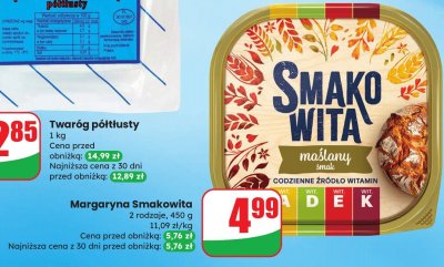 Margaryna Smakowita maślany smak promocja w Dino