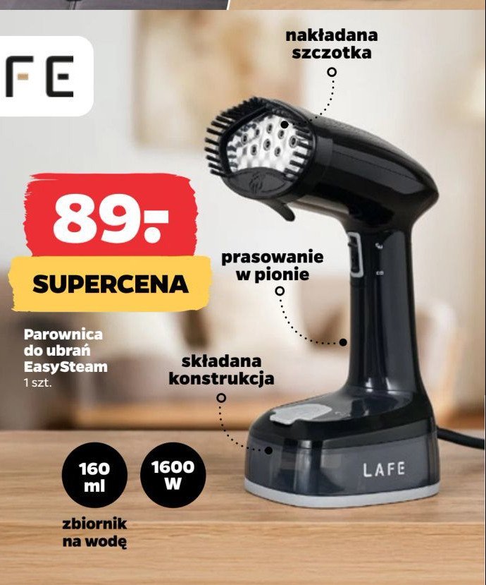 Parownica do ubrań 1600w Lafe promocja w Netto